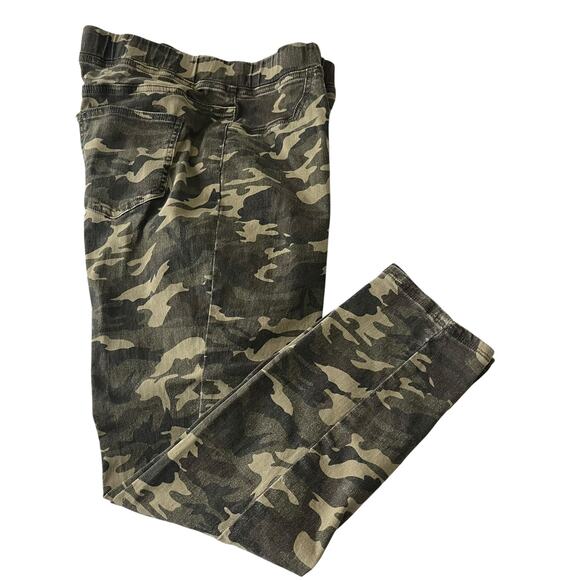 FATE & FORTUNE HIGH-RISE STRAIGHT LEG KHAKI CAMO PANTS, WOMENS, L, CAMO GREEN - Picture 6 of 11